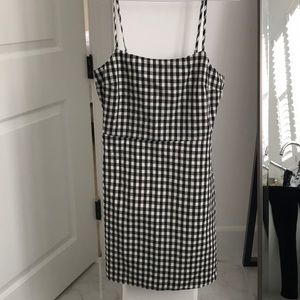 LULU’S SAWYER BLACK AND WHITE GINGHAM MINI DRESS
